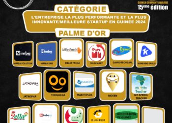 Palme d’Or pour la Meilleure Startup en Guinée: 15ème édition GUINEA COMPANY AWARDS/ le voting du grand public pour la Palme d’Or de l’entreprise la plus performante et la plus innovante/ Meilleure Startup en Guinée 2024 lancé.  