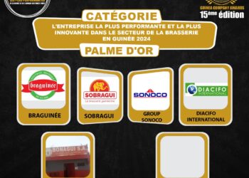 Palme d’Or du Secteur de la Brasserie: 15ème édition de GUINEA COMPANY AWARDS: voting de la Palme d’Or de l’Entreprise la plus performante et la plus innovante dans le Secteur de la brasserie en Guinée 2024 lancé.