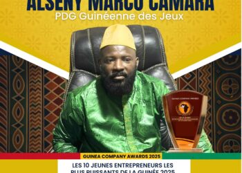 Guinea Company Awards: M. Alseny Marco Camara, PDG de la guinéenne des Jeux parmi les 10 jeunes entrepreneurs les plus puissants de la Guinée 2025.