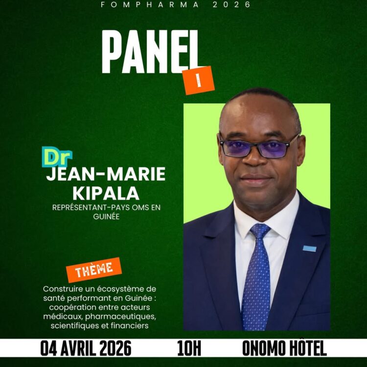FOMPHARMA 2026 : Le Dr Jean-Marie Kipala, Représentant-Pays de l’OMS en Guinée, illumine le panel sur l’avenir du système de santé